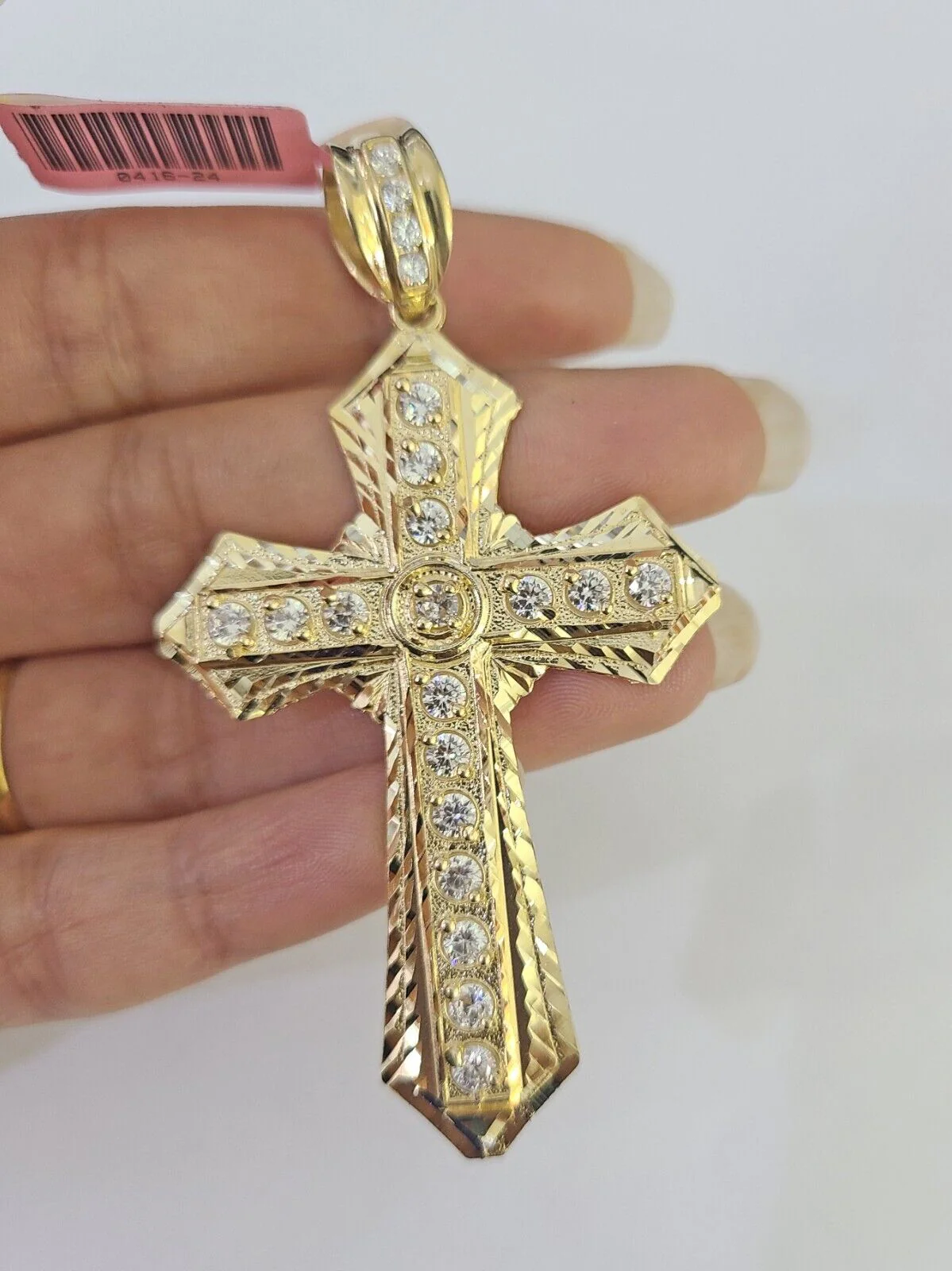 14k Jesus Christ Cross Charm Pendant Yellow Gold REAL Genuine 14kt - Image 4