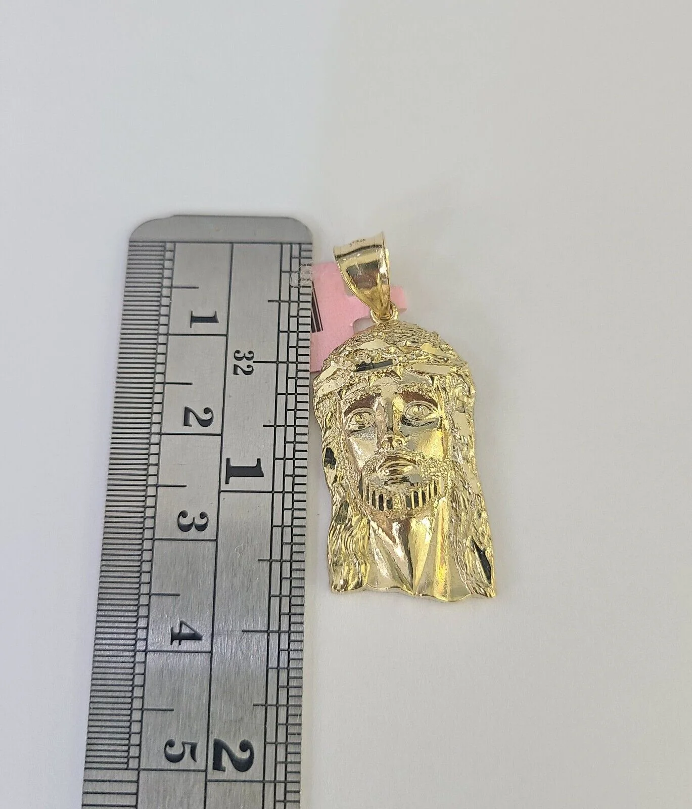 14k Jesus Head Pendant Charm Yellow Gold Men Women 1.75" 1.5" 1.25" 1" Real - Image 5