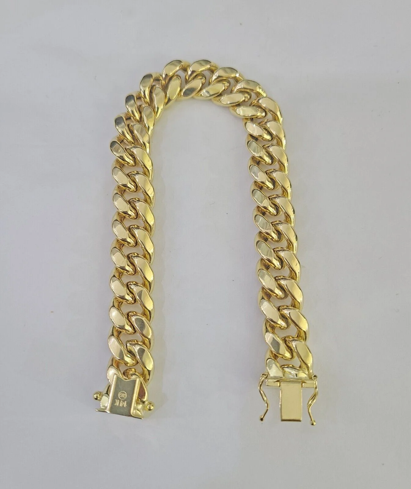 14K Miami Cuban Bracelet Yellow Gold Box Clasp 8" Inch 11mm Link - Image 5