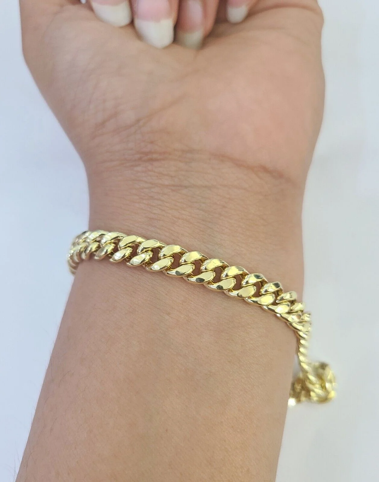 14K Miami Cuban Bracelet Yellow Gold Box Clasp 8" Inch 6mm Link - Image 5