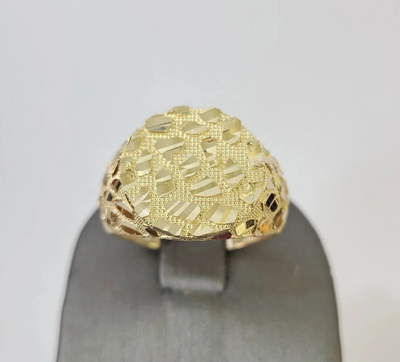 14k Nugget Ring Round Yellow Gold Women Men Real Genuine 14KT