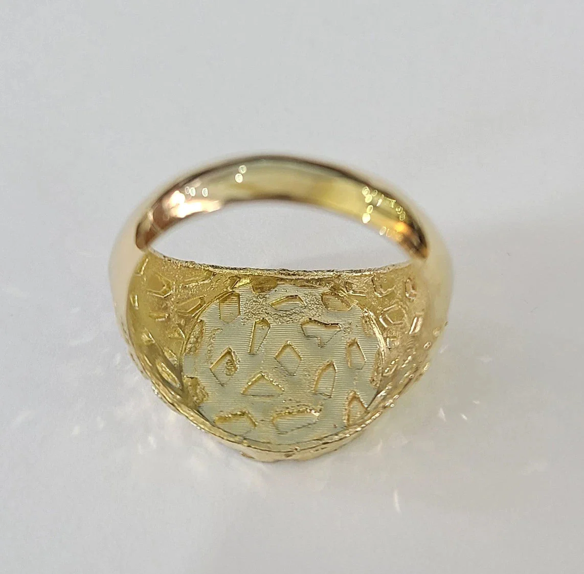 14k Nugget Ring Round Yellow Gold Women Men Real Genuine 14KT - Image 4