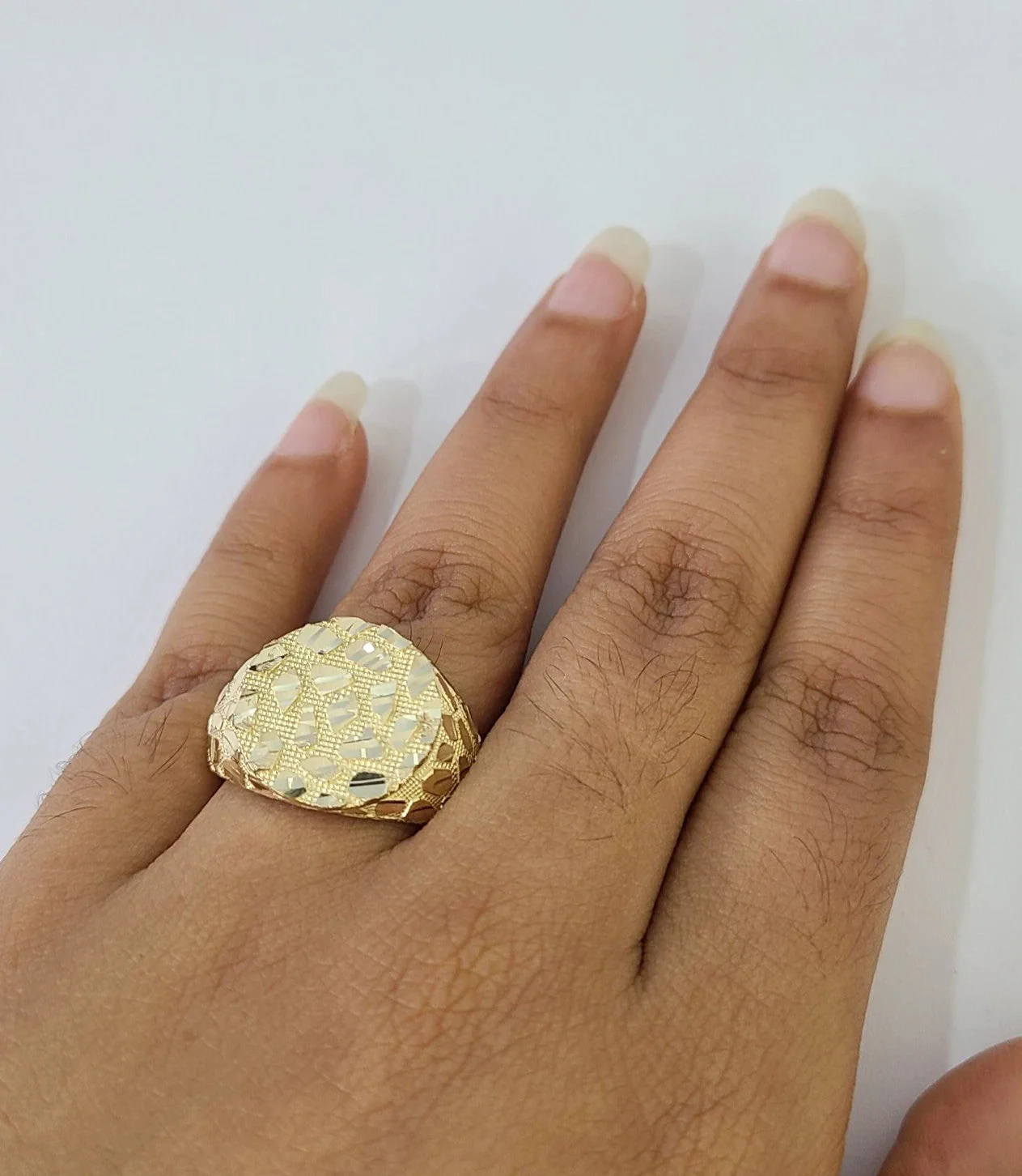 14k Nugget Ring Round Yellow Gold Women Men Real Genuine 14KT - Image 5
