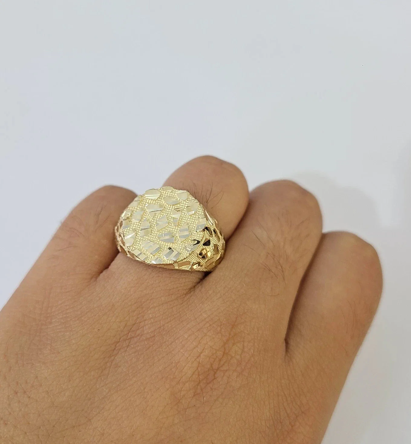 14k Nugget Ring Round Yellow Gold Women Men Real Genuine 14KT - Image 7