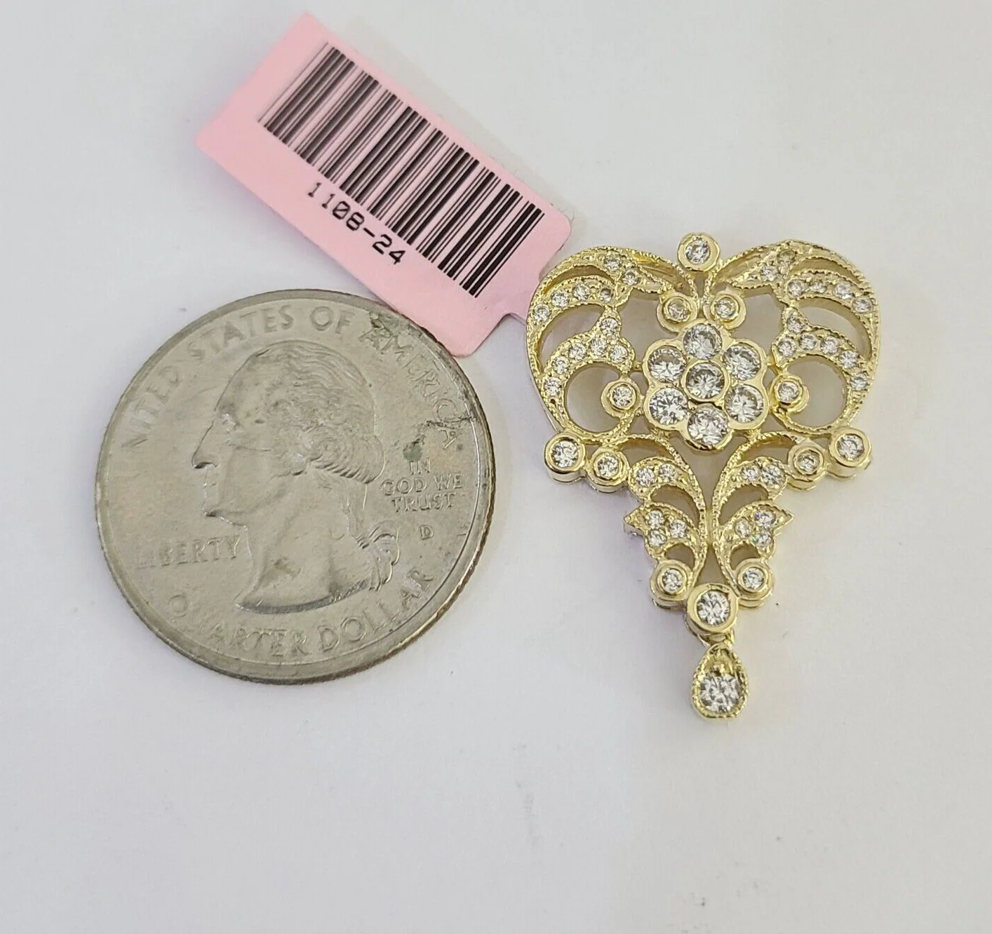 14K Real Chandelier Pendant Charm Yellow Gold Genuine 14Kt - Image 2