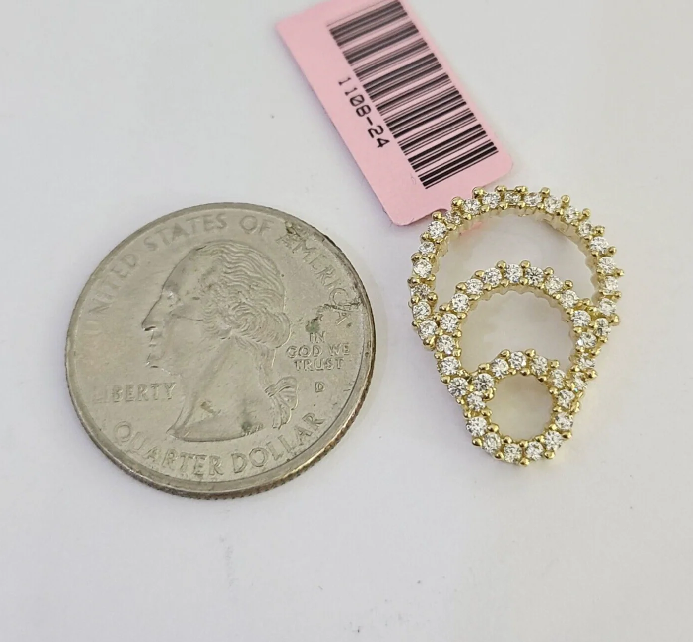 14K Real Cycles Cluster Pendant Charm Yellow Gold Genuine 14Kt - Image 2