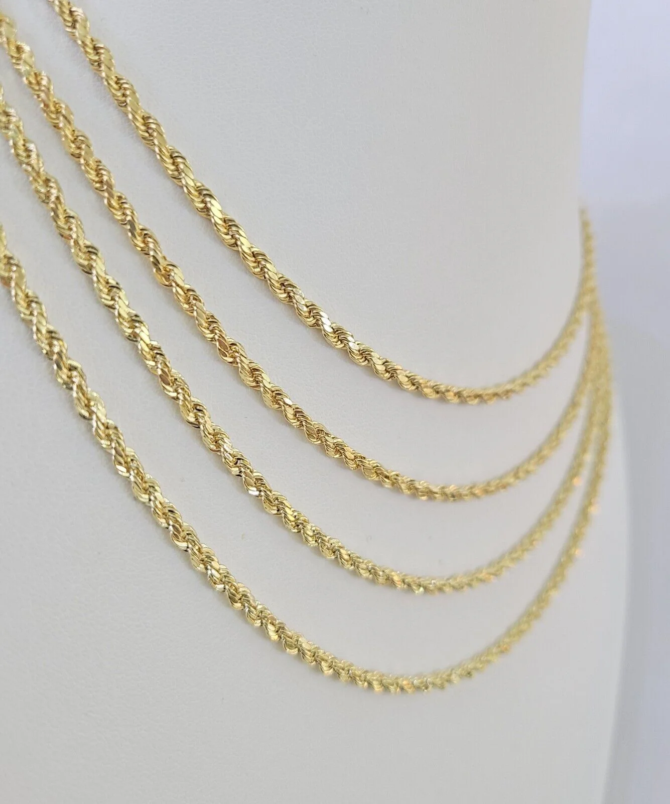 14k Real Rope Chain Necklace 3mm 18"-26" Inch Yellow Gold Men Women Genuine - Image 3