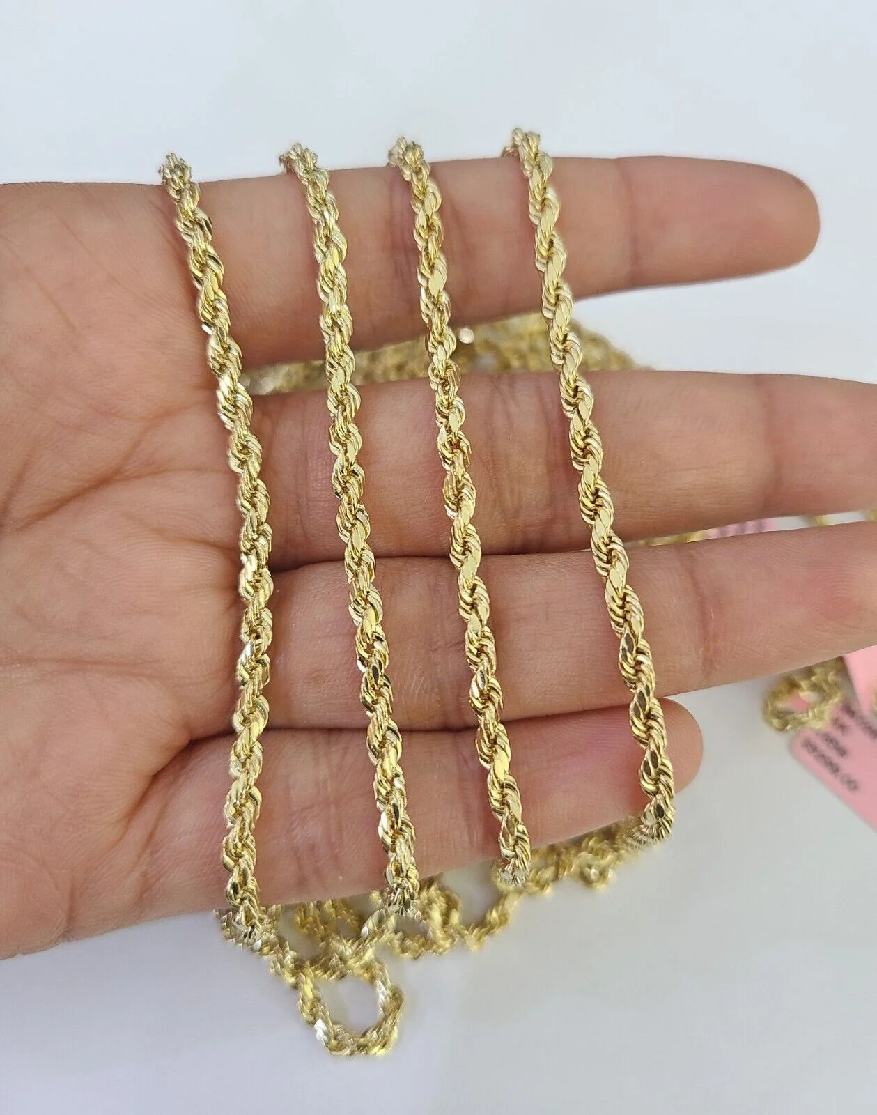 14k Real Rope Chain Necklace 3mm 18"-26" Inch Yellow Gold Men Women Genuine - Image 5