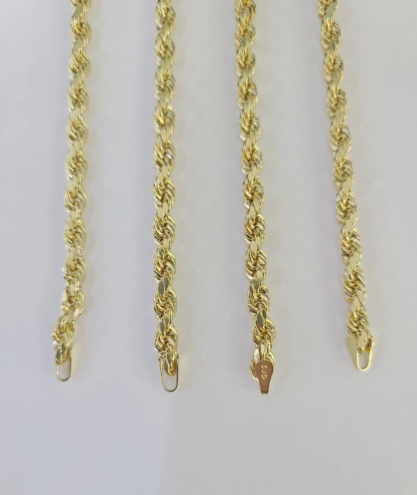14k Real Rope Chain Necklace 4mm 18"-26" Inch Yellow Gold Men Women Genuine - Image 3