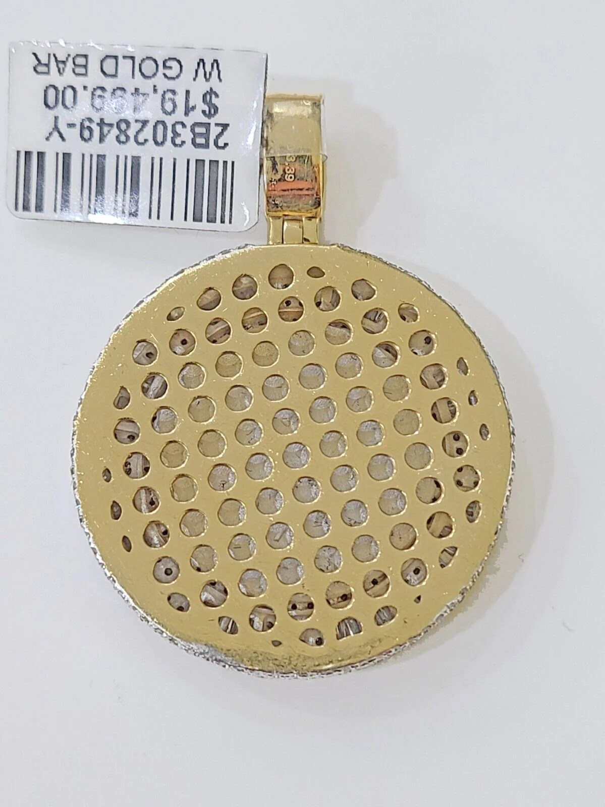 14k Real Yellow Gold And Diamond Circular Charm / Pendant 3.39CT - Image 5