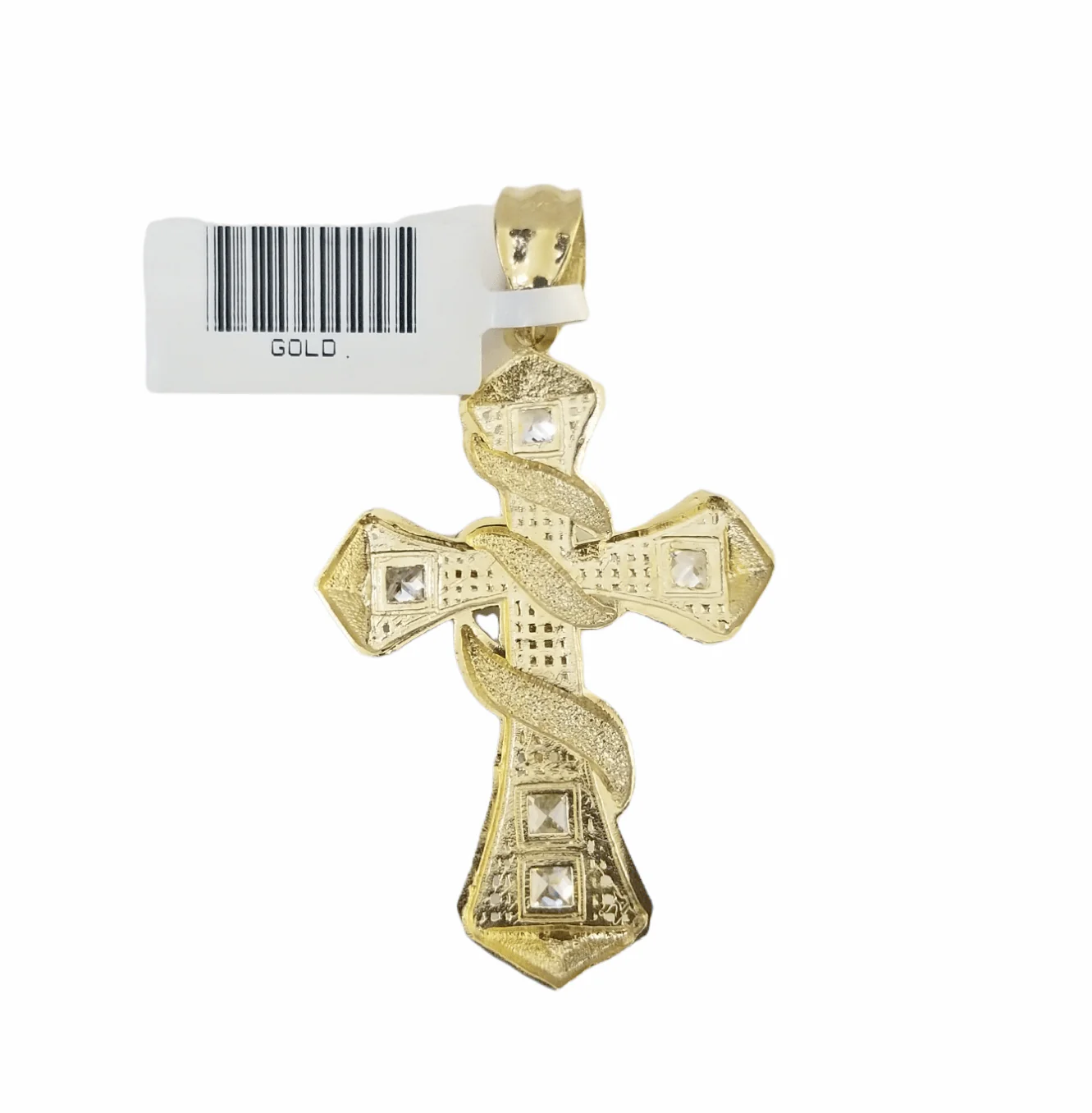 14K Real Yellow Gold Jesus Cross Diamond Cut Pendant Religious - Image 5