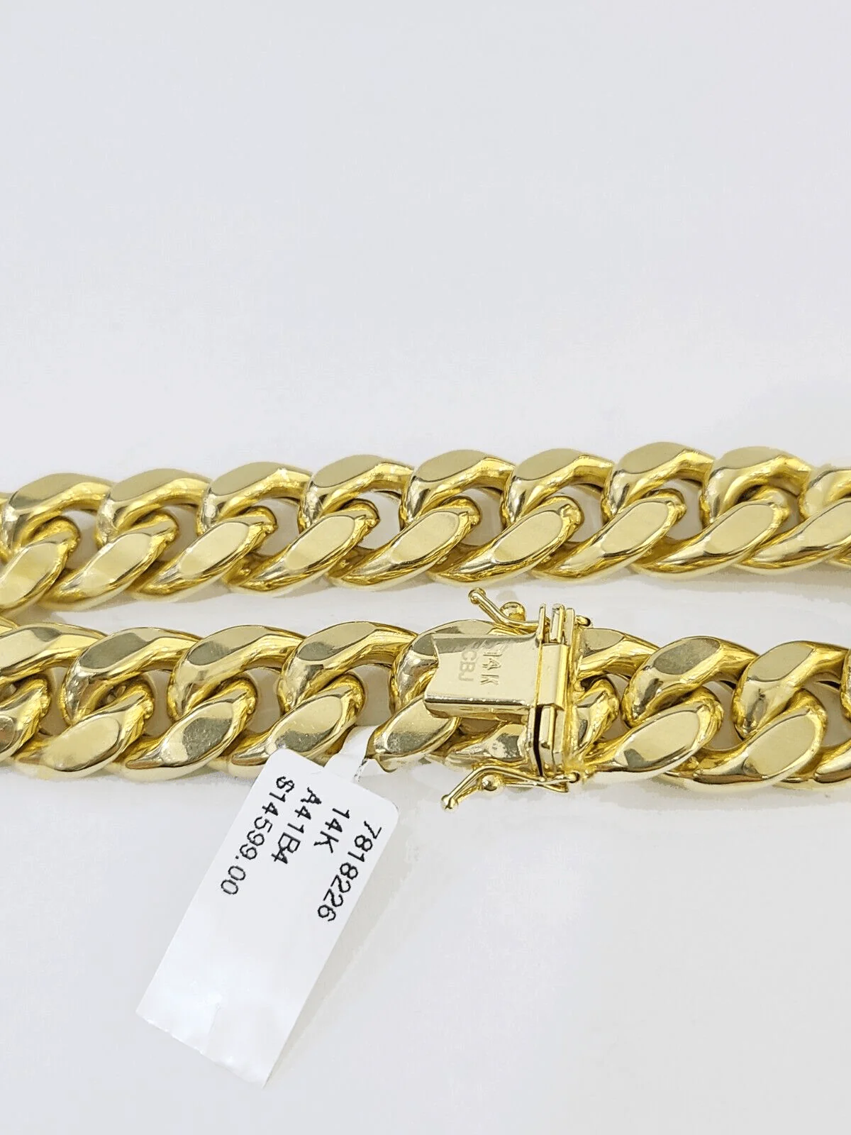 14K Real Yellow Gold Miami Cuban Bracelet 12 mm Link 9" inch 14K - Image 3