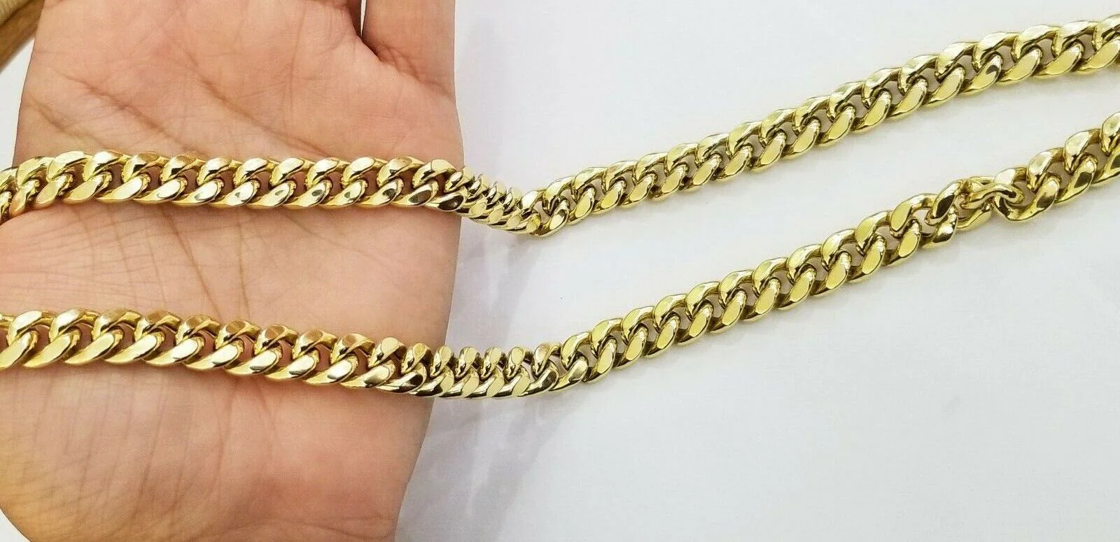 14k REAL Yellow Gold Necklace 26" Inch 10mm Miami Cuban Box Lock Men 14kt - Image 5