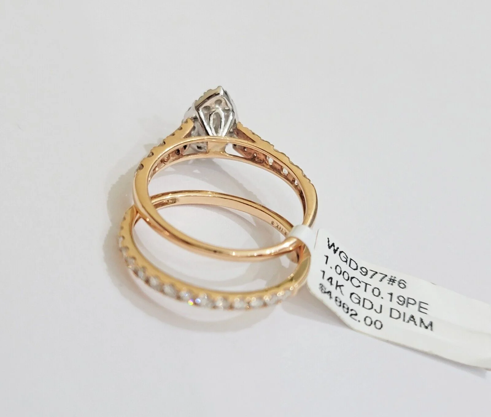 14k Rose Gold Diamond Ring & Band Set Ladies 1CT Wedding Engagement Solid REAL - Image 6