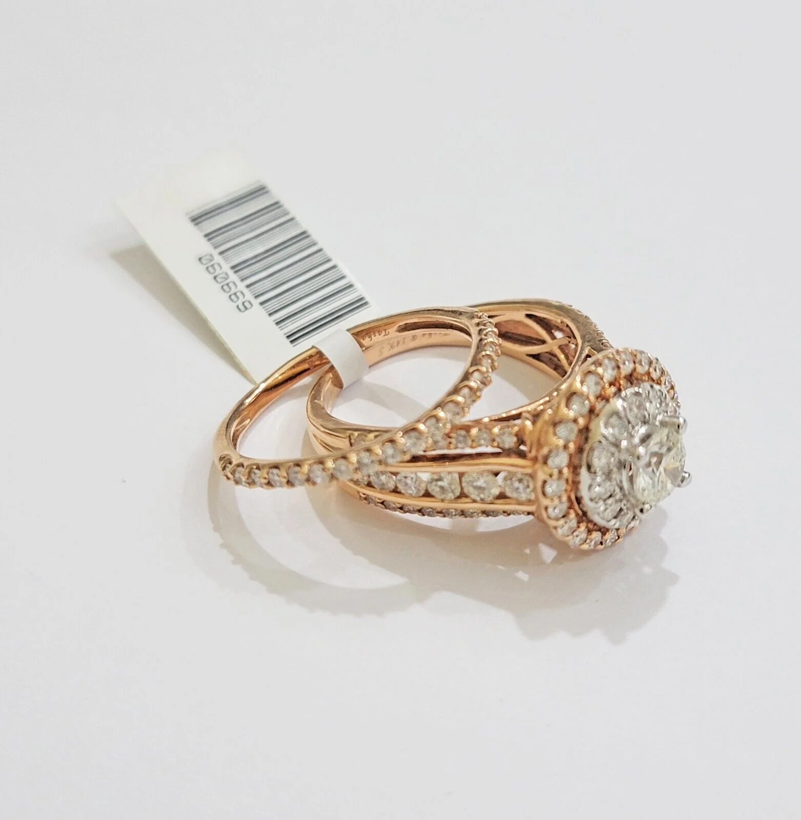 14k Rose Gold Diamond Ring & Band Set Ladies 2CTW Wedding Engagement Solid REAL - Image 8