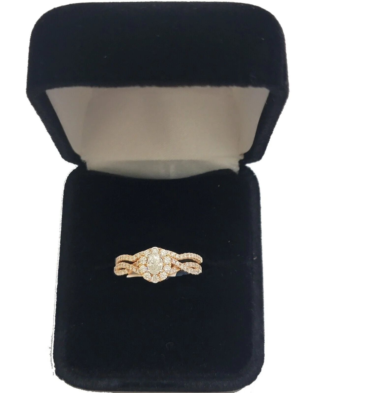 14k Rose Gold Diamond Ring Band Set Ladies Wedding Engagement Anniversary ,Solid - Image 3