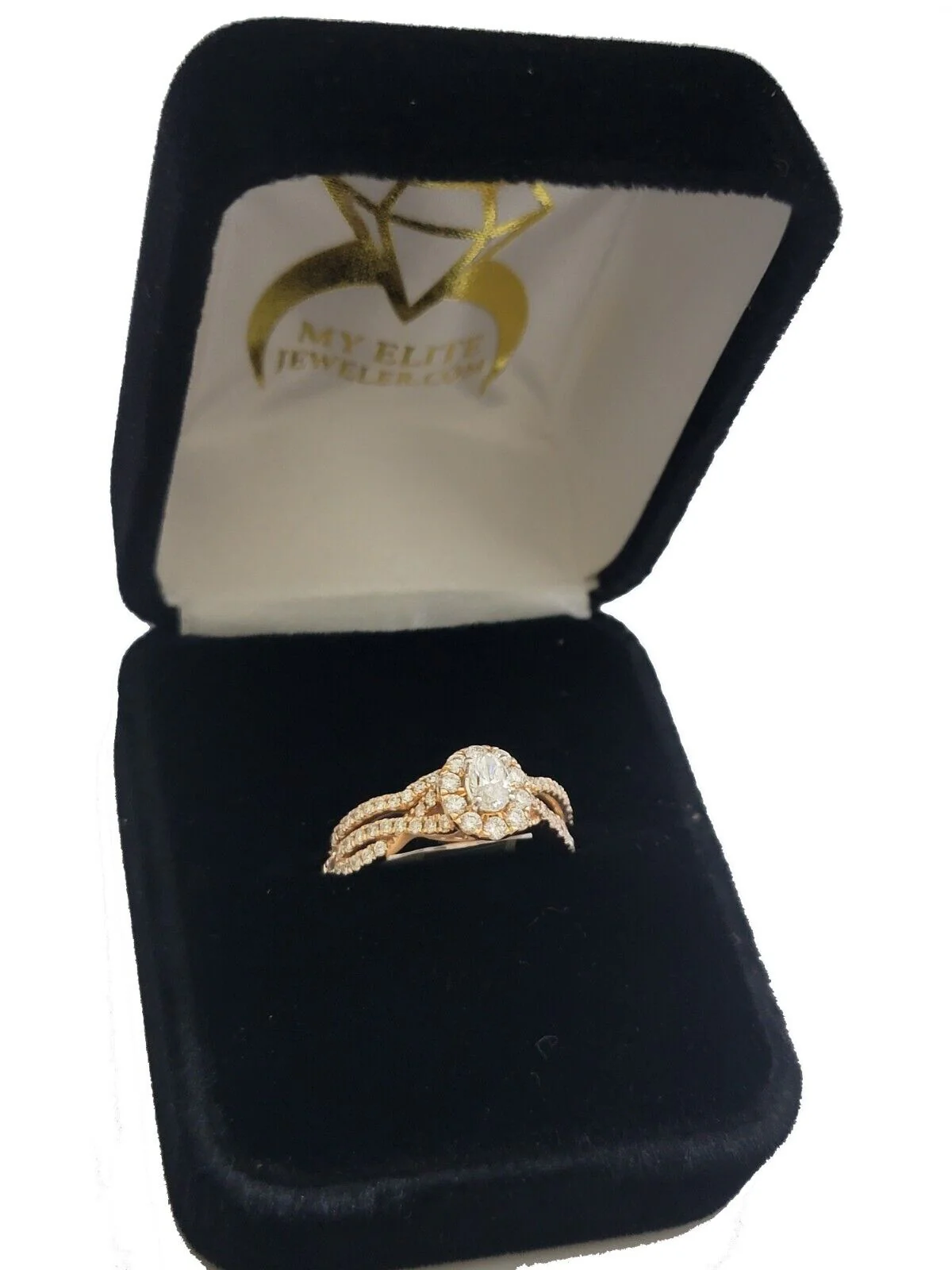 14k Rose Gold Diamond Ring Band Set Ladies Wedding Engagement Anniversary ,Solid - Image 4