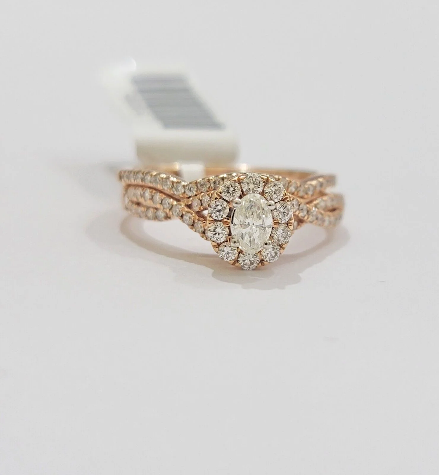 14k Rose Gold Diamond Ring Band Set Ladies Wedding Engagement Solid REAL - Image 2