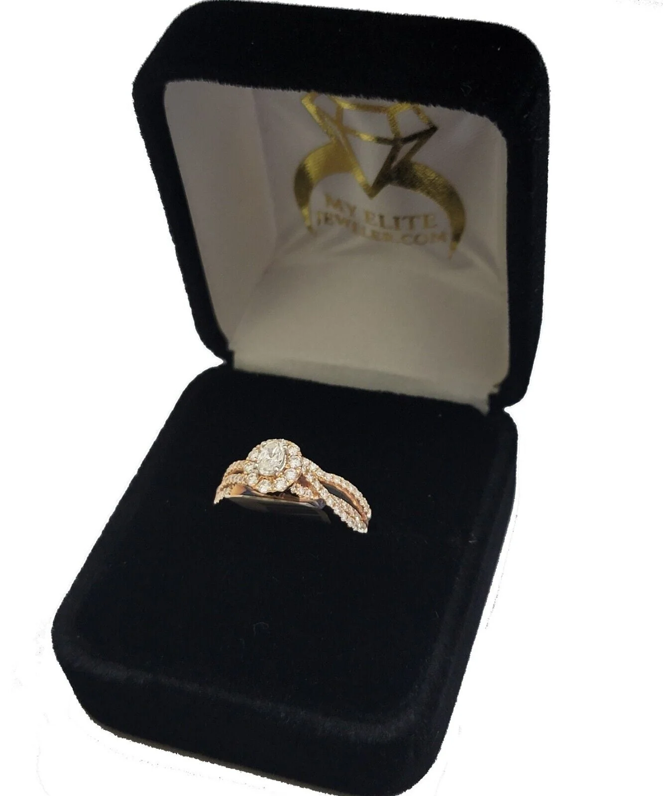 14k Rose Gold Diamond Ring Band Set Ladies Wedding Engagement Solid REAL - Image 5