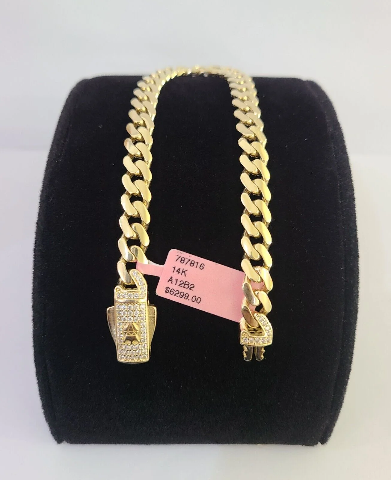 14K Royal Monaco Cuban Bracelet Yellow Gold 7mm 8 inches Box Lock - Image 2