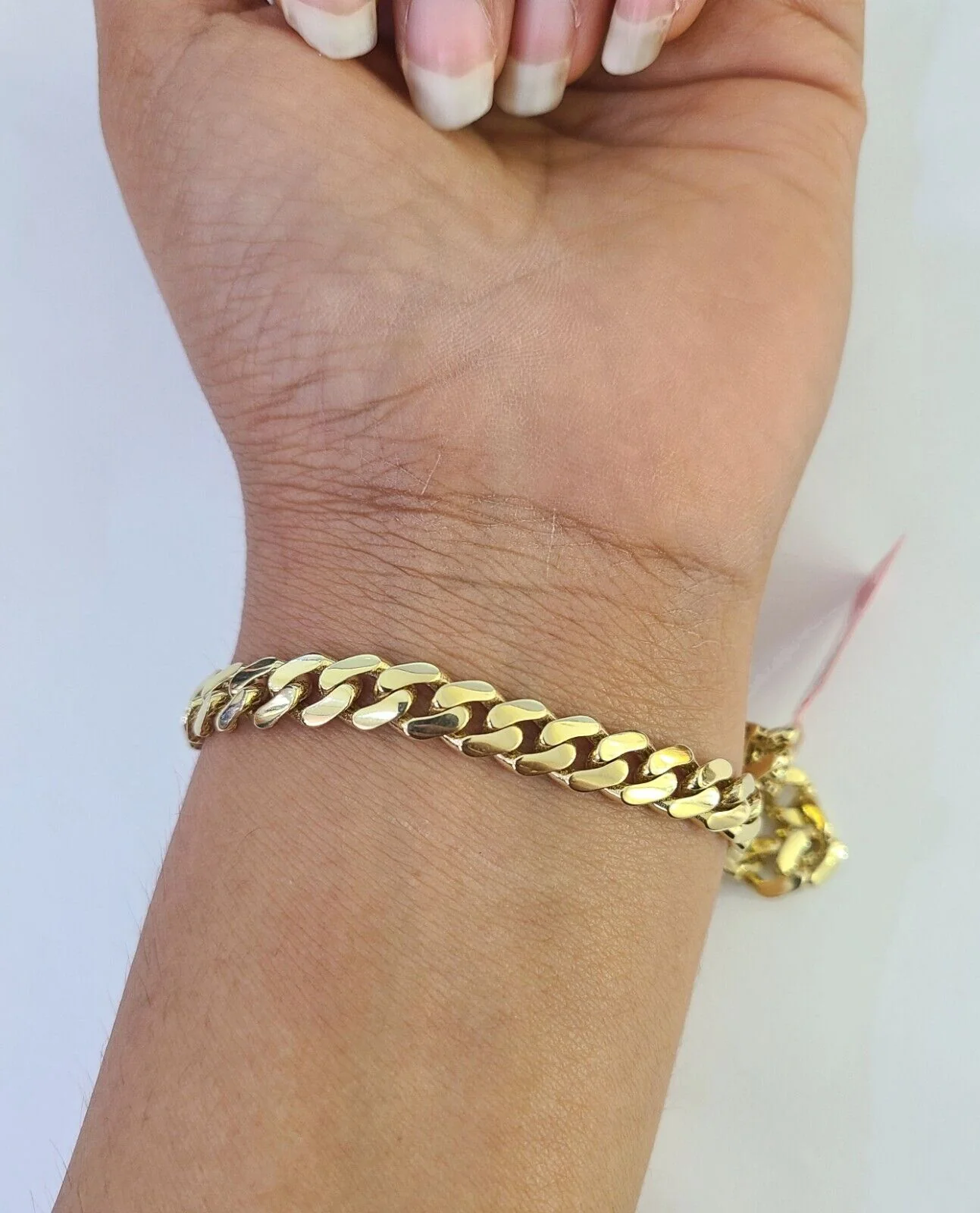 14K Royal Monaco Cuban Bracelet Yellow Gold 7mm 8 inches Box Lock - Image 4