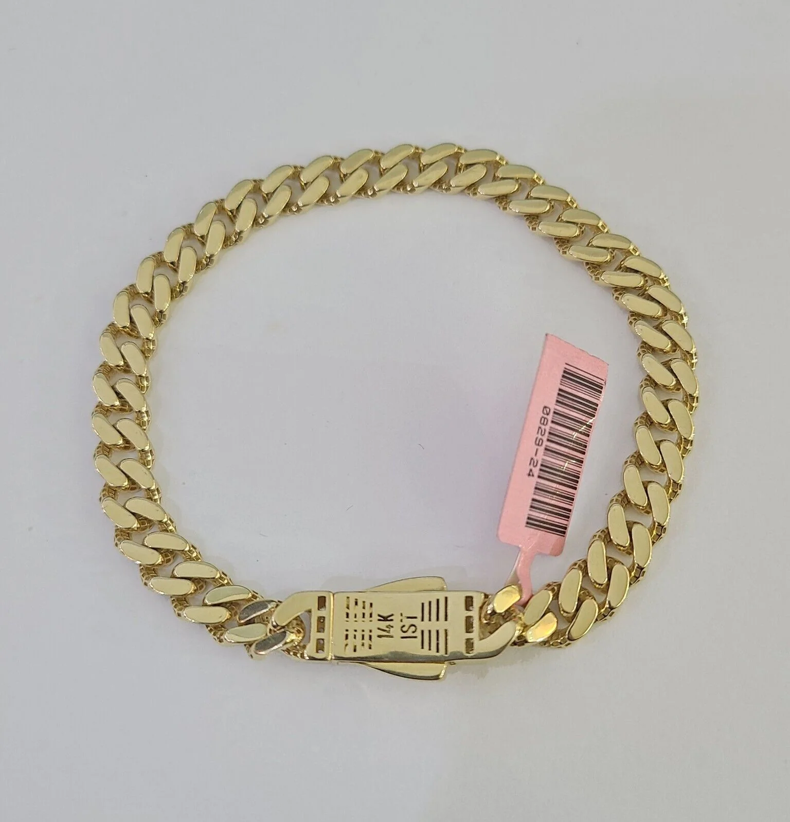 14K Royal Monaco Cuban Bracelet Yellow Gold 7mm 8 inches Box Lock - Image 5