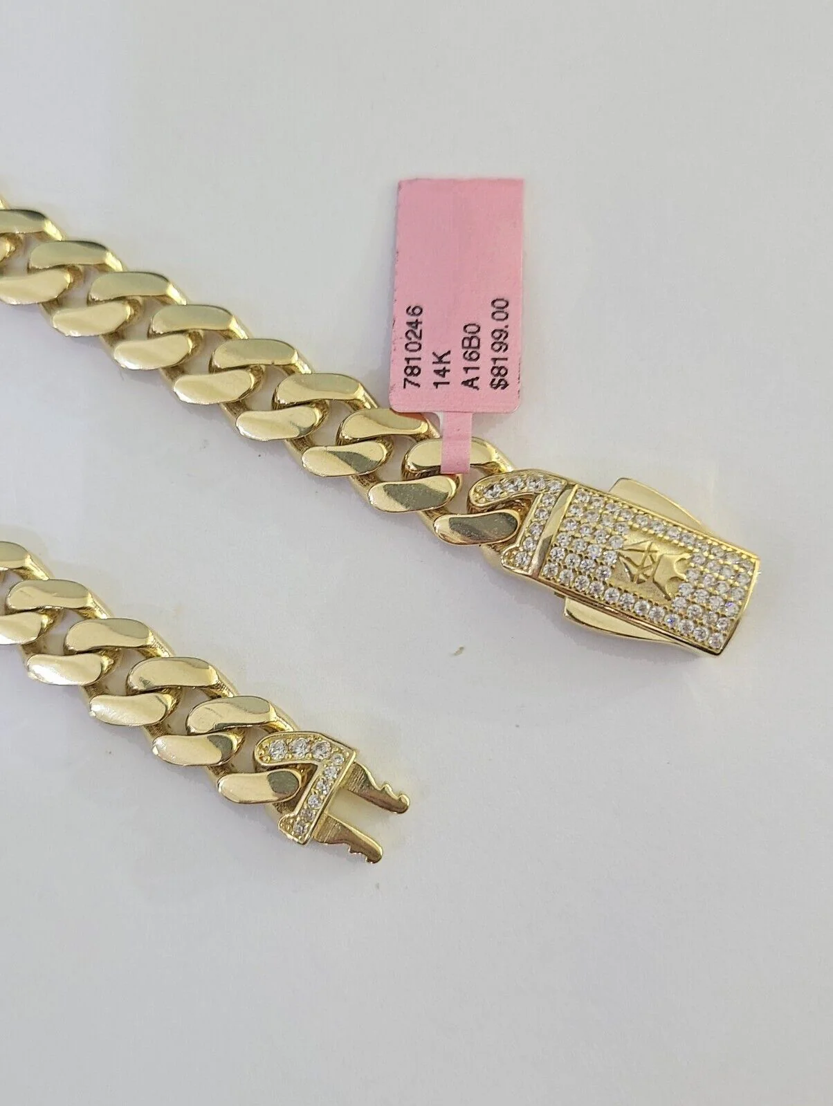 14K Royal Monaco Cuban Bracelet Yellow Gold 9mm 8.5 inches Box Lock - Image 4