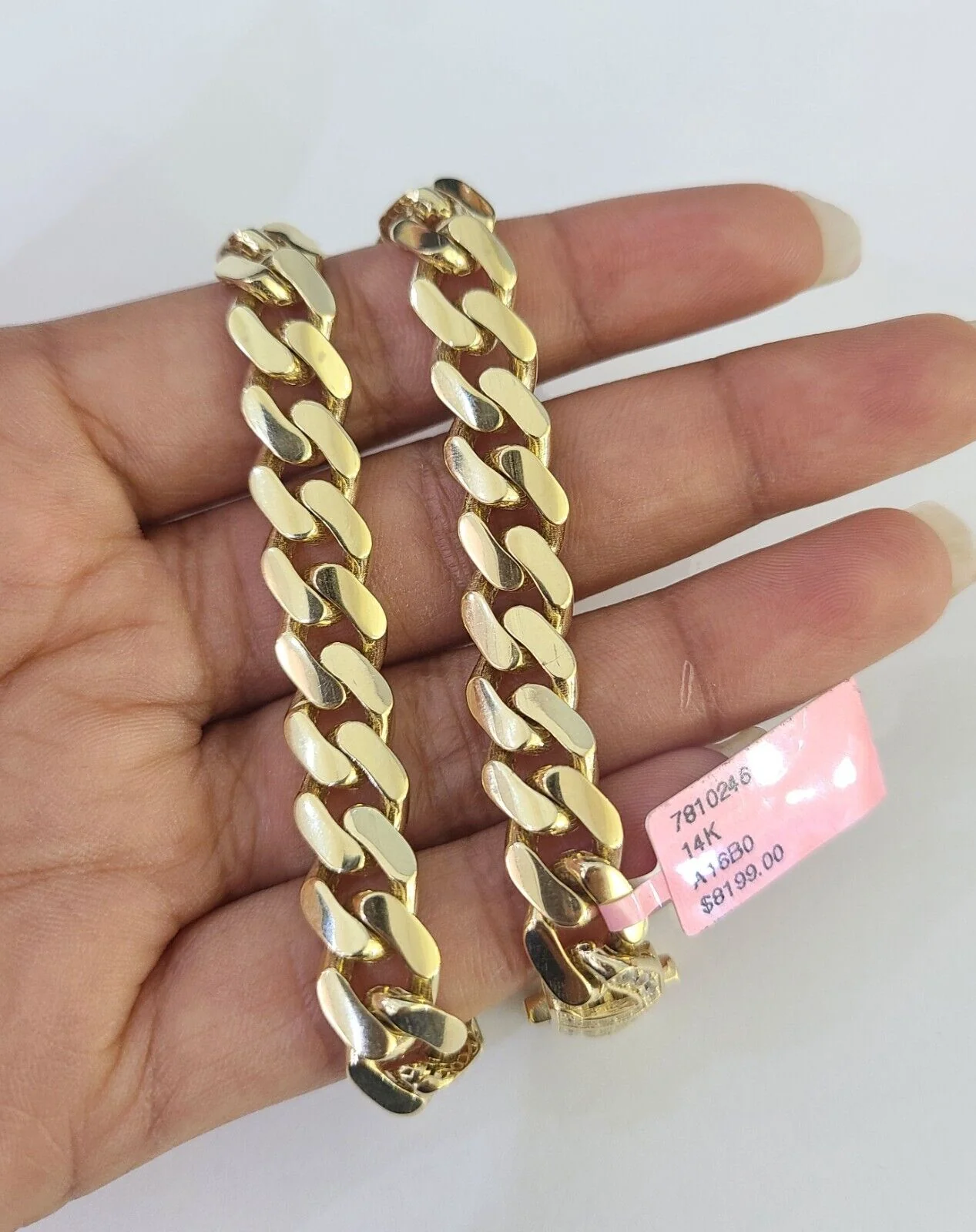 14K Royal Monaco Cuban Bracelet Yellow Gold 9mm 8.5 inches Box Lock - Image 5