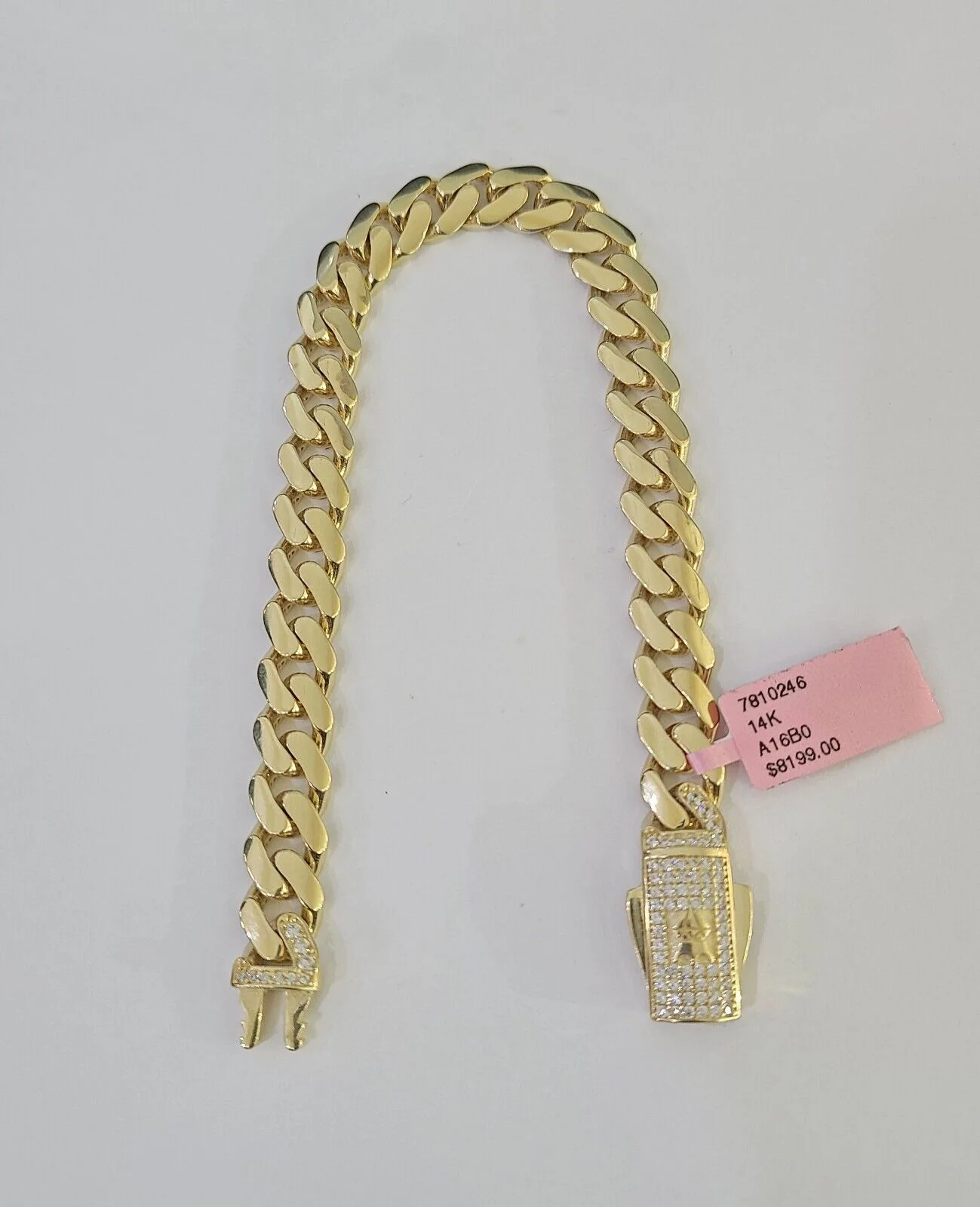 14K Royal Monaco Cuban Bracelet Yellow Gold 9mm 8.5 inches Box Lock - Image 6