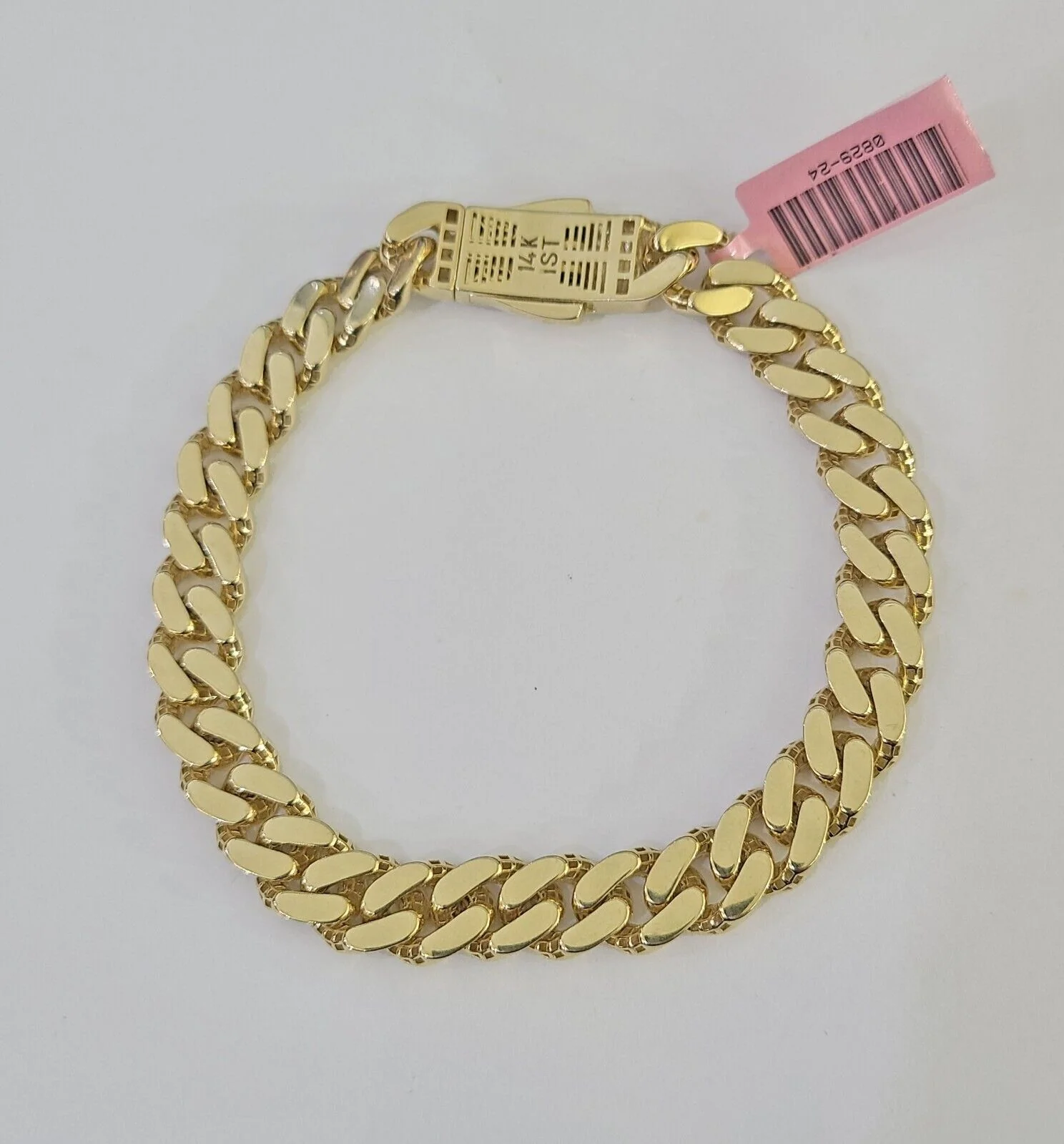 14K Royal Monaco Cuban Bracelet Yellow Gold 9mm 8.5 inches Box Lock - Image 7