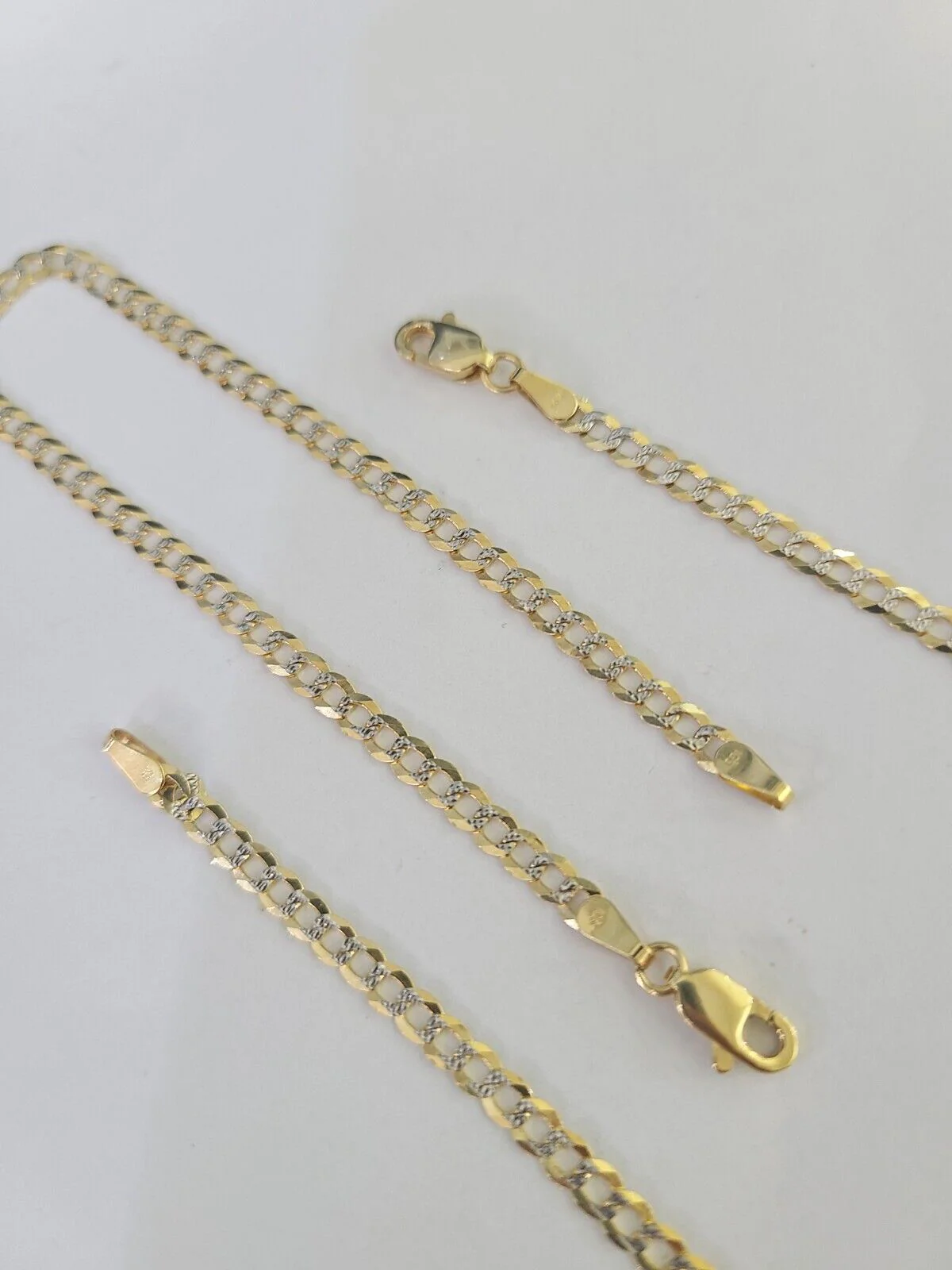 14K Solid Cuban Curb Link Bracelet Diamond Cut 3mm 7" Inch REAL Yellow Gold - Image 6