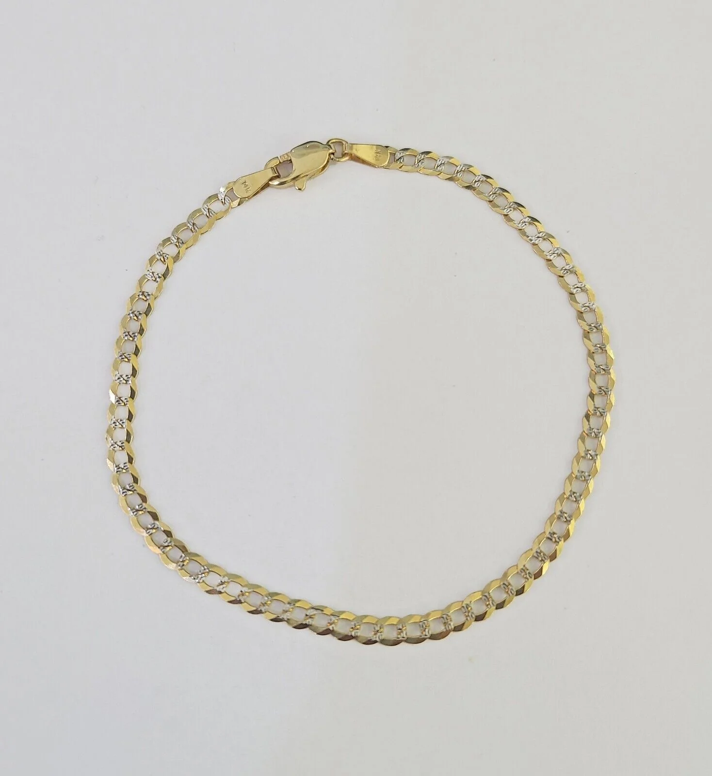 14K Solid Cuban Curb Link Bracelet Diamond Cut 3mm 8" Inch REAL Yellow Gold - Image 3
