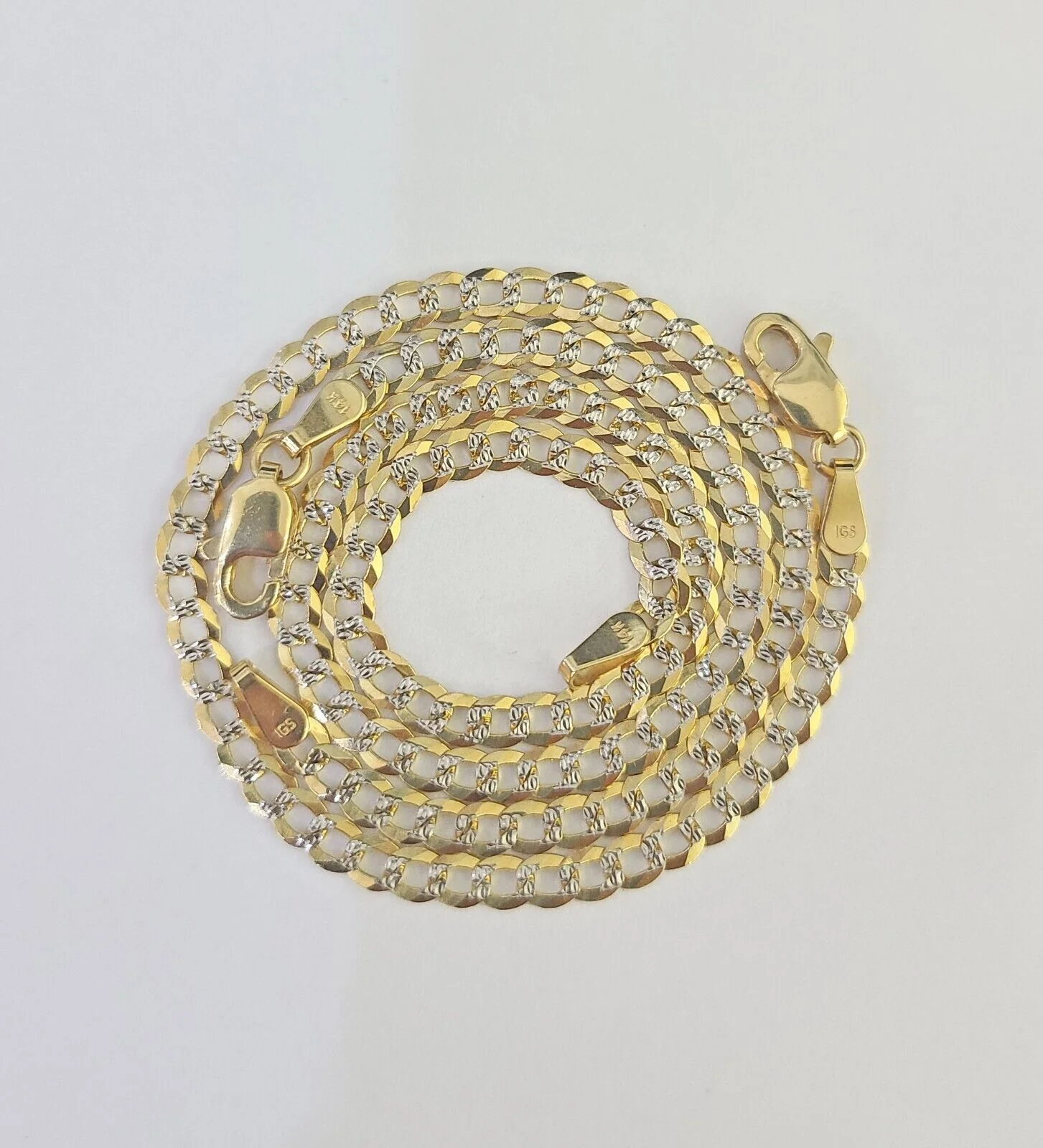 14K Solid Cuban Curb Link Bracelet Diamond Cut 3mm 8" Inch REAL Yellow Gold - Image 4