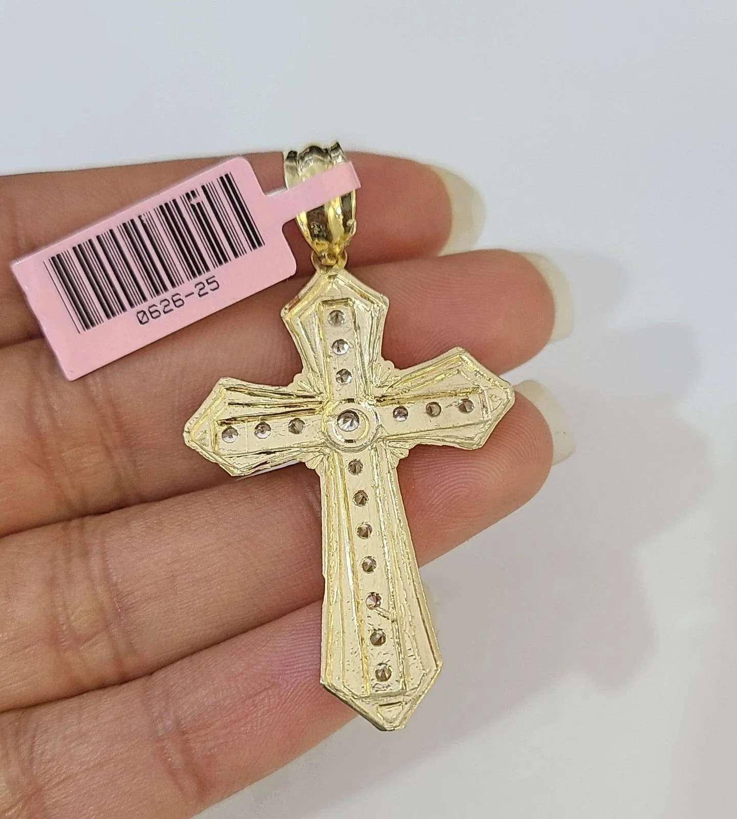 14k Solid Figaro Chain Jesus Cross Pendant Gold 4mm 18"-28" SET Necklace - Image 7