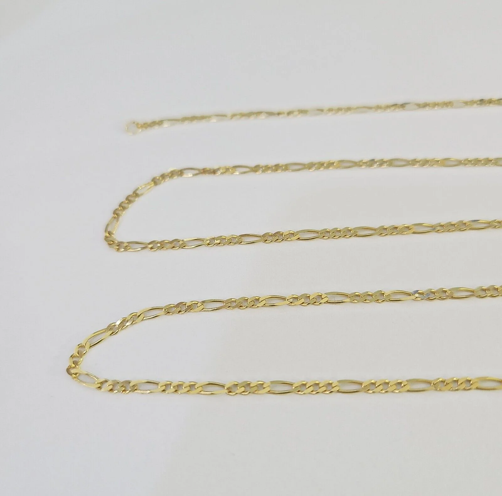 14k Solid Figaro Chain Necklace Yellow Gold 1mm Female 20" Real - Image 7