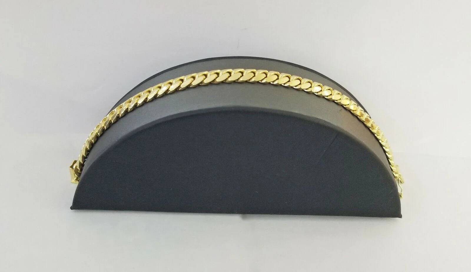 14K SOLID Gold Bracelet Miami Cuban Link Box Lock 9inch yellow gold men women - Image 5