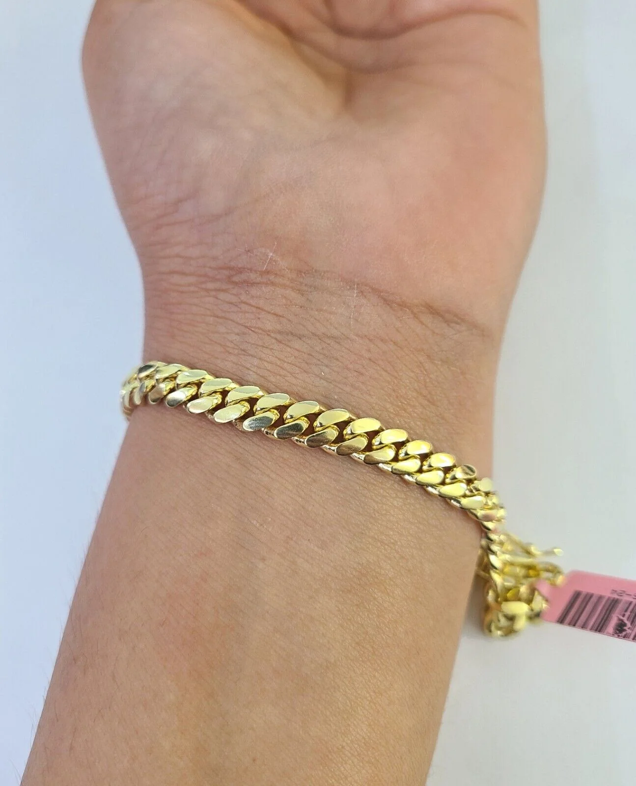 14K Solid Miami Cuban Bracelet Yellow Gold Box Clasp 8" Inch 6mm Link - Image 2