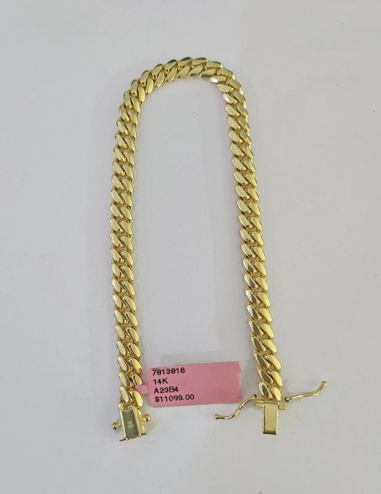 14K Solid Miami Cuban Bracelet Yellow Gold Box Clasp 8" Inch 6mm Link - Image 7