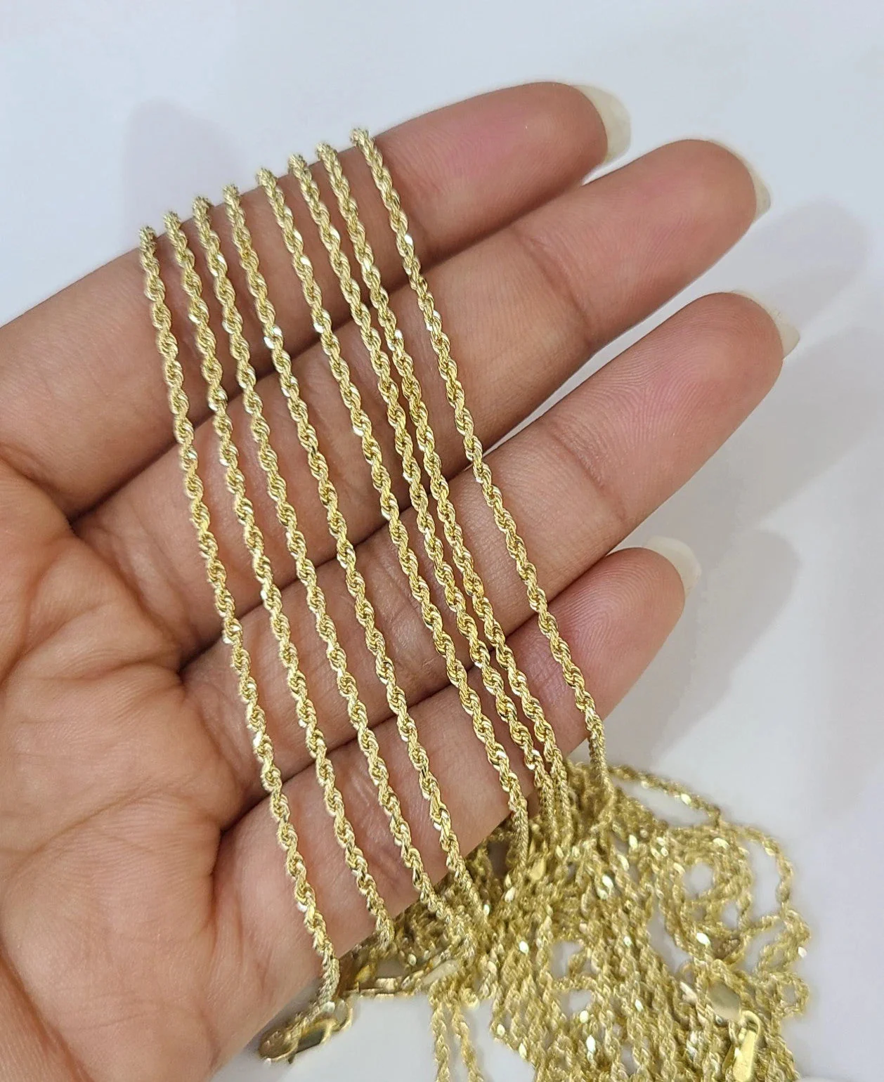 14k Solid Rope Chain Necklace 2mm 18"-22" Inch Yellow Gold Men Women 14Kt - Image 2