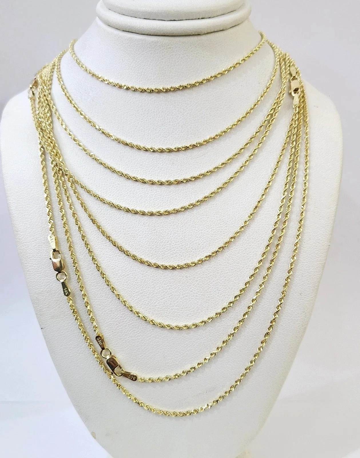 14k Solid Rope Chain Necklace 2mm 18"-22" Inch Yellow Gold Men Women 14Kt - Image 3