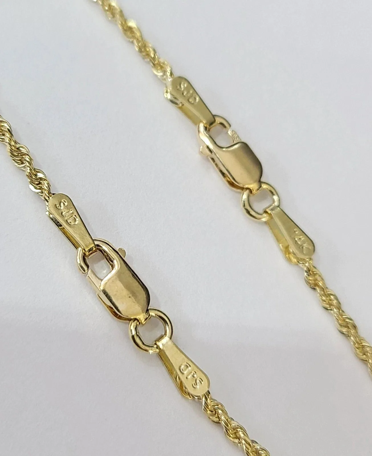 14k Solid Rope Chain Necklace 2mm 18"-22" Inch Yellow Gold Men Women 14Kt - Image 4