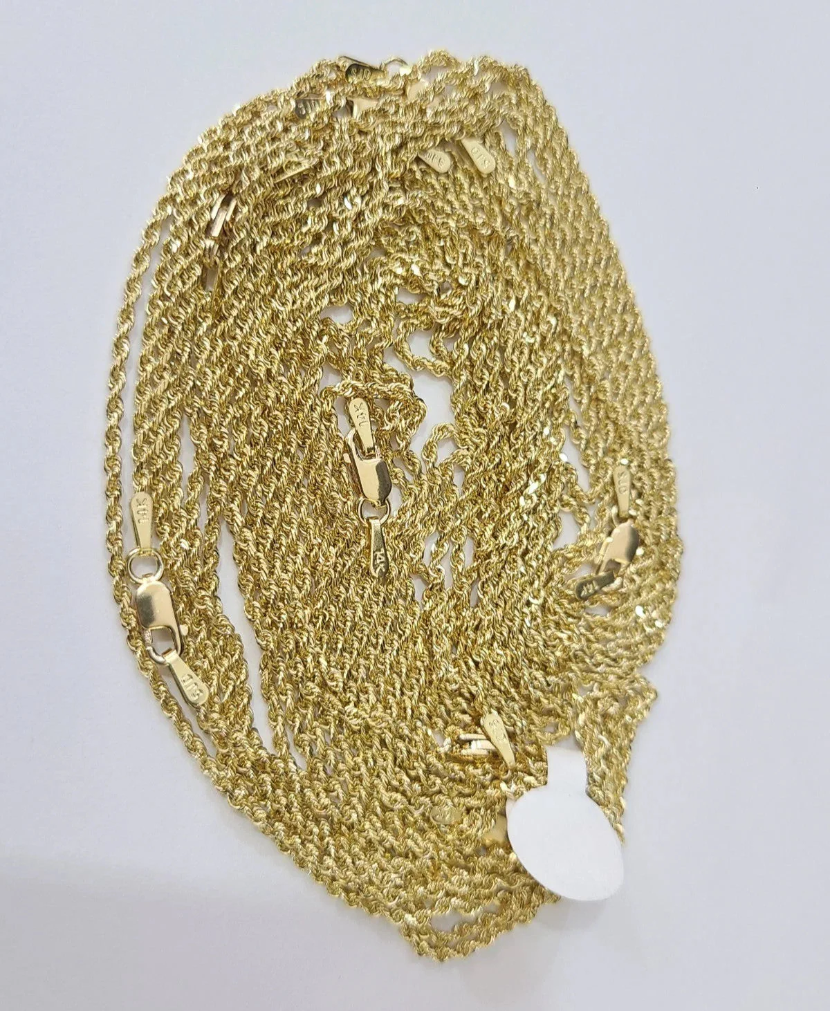 14k Solid Rope Chain Necklace 2mm 18"-22" Inch Yellow Gold Men Women 14Kt - Image 7