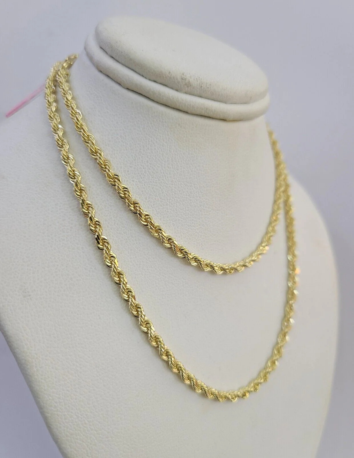 14k Solid Rope Chain Necklace 3mm 18"-28" Inch Yellow Gold Men Women 14Kt - Image 4