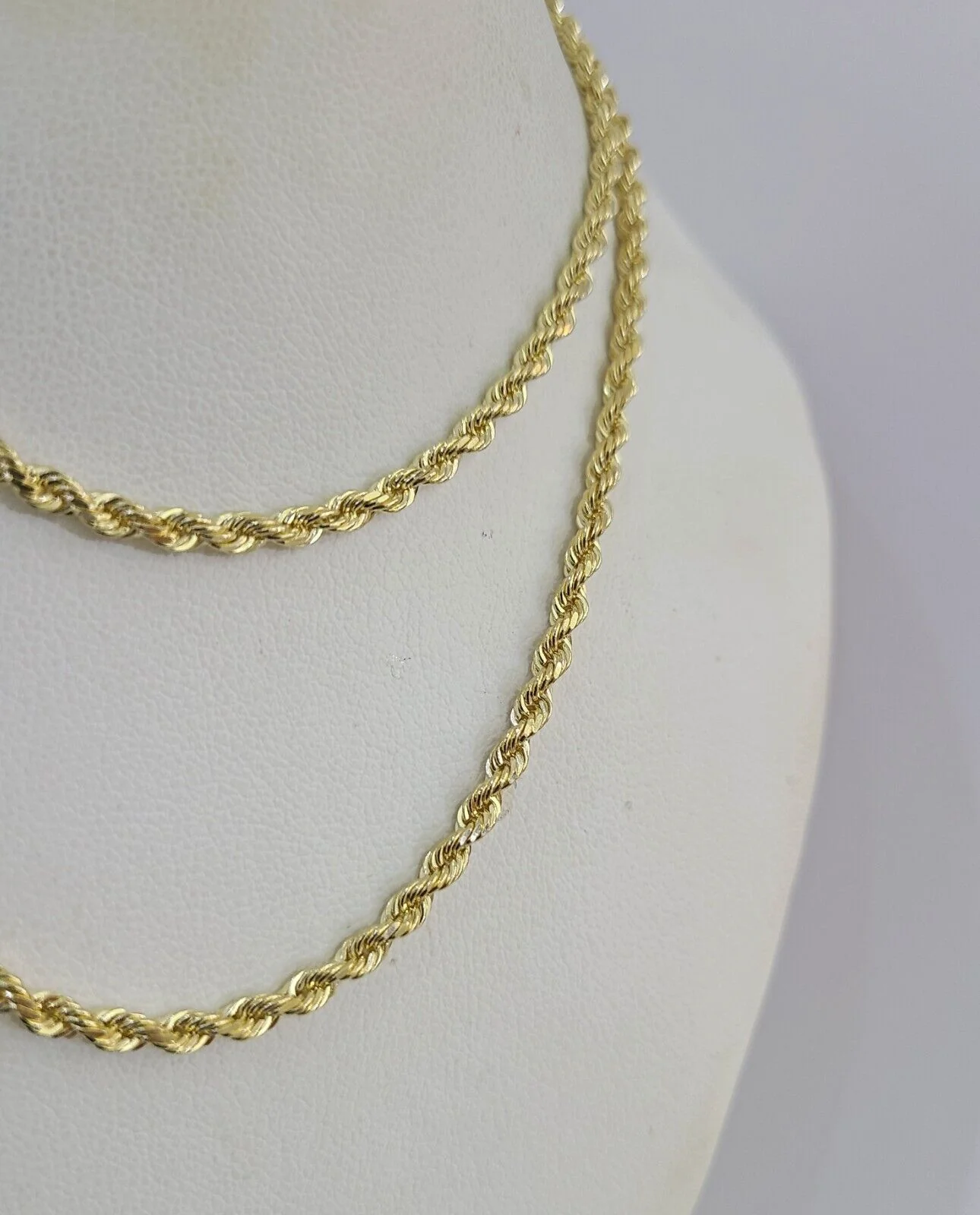 14k Solid Rope Chain Necklace 3mm 18"-28" Inch Yellow Gold Men Women 14Kt - Image 6