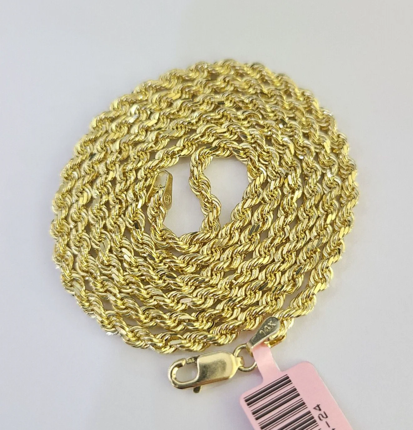 14k Solid Rope Chain Necklace 3mm 18"-28" Inch Yellow Gold Men Women 14Kt - Image 9
