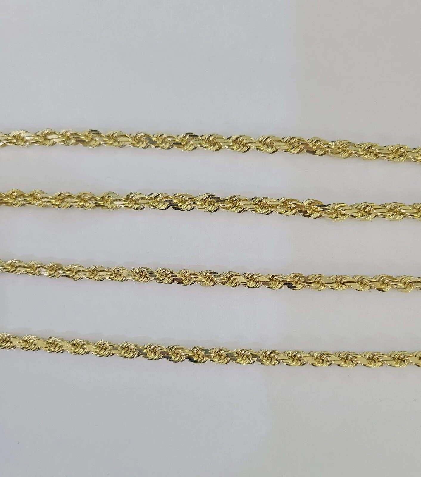 14k Solid Rope Chain Yellow Gold Necklace 4mm 5mm 18-26 Inches Real Men Women - Image 5