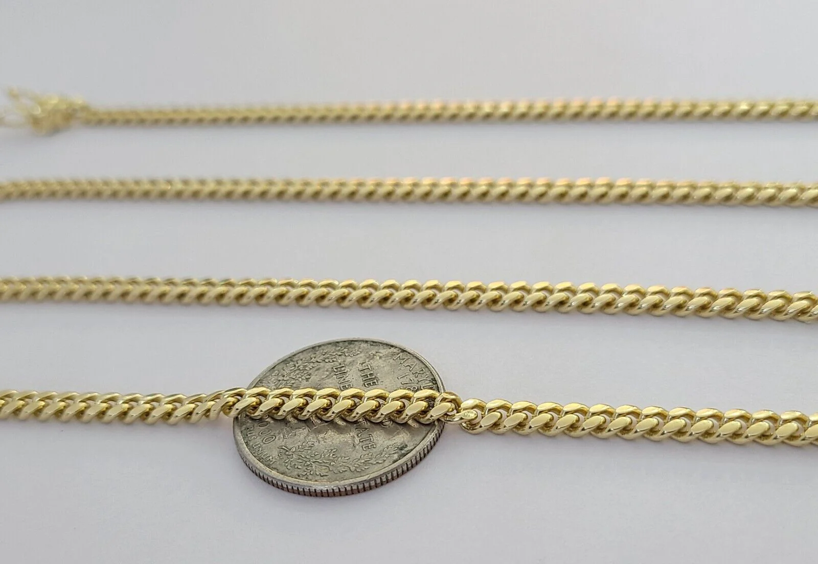 14K Solid Yellow Gold 4mm Miami Cuban Link Chain Necklace 26" Inch 14Kt - Image 4