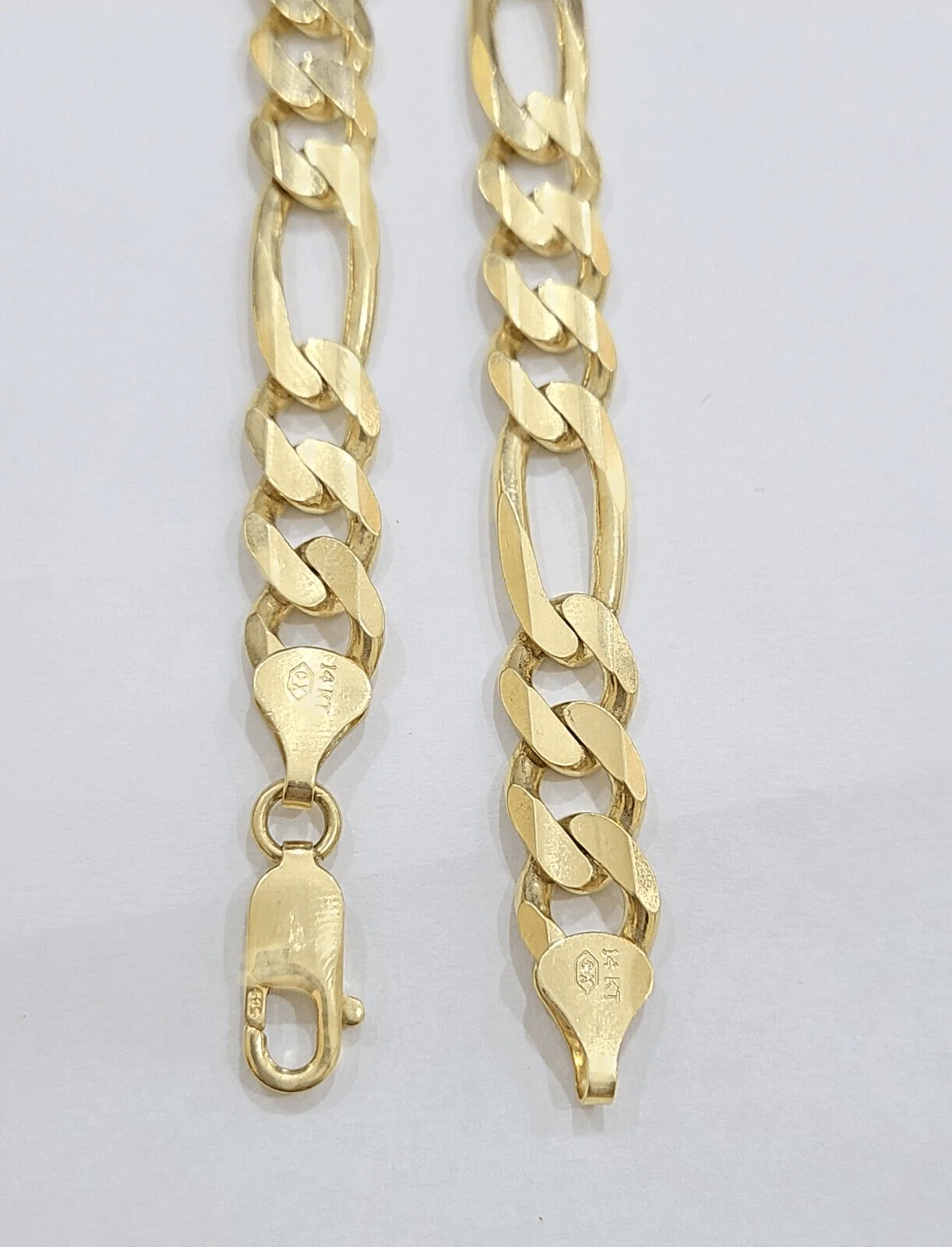 14k Solid Yellow Gold Figaro Chain 10mm 26'' inches Necklace Real 14kt - Image 2