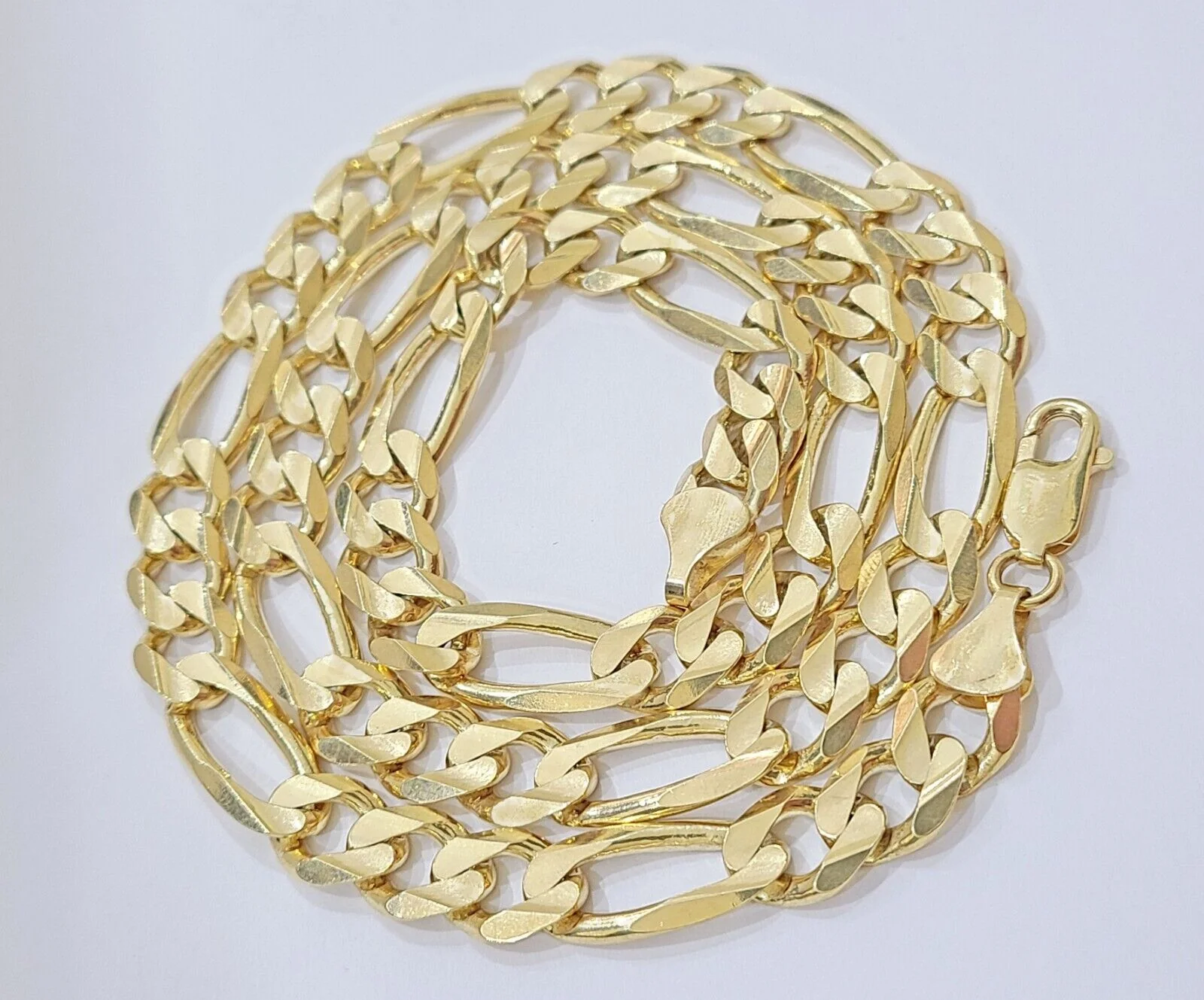 14k Solid Yellow Gold Figaro Chain 10mm 26'' inches Necklace Real 14kt - Image 3