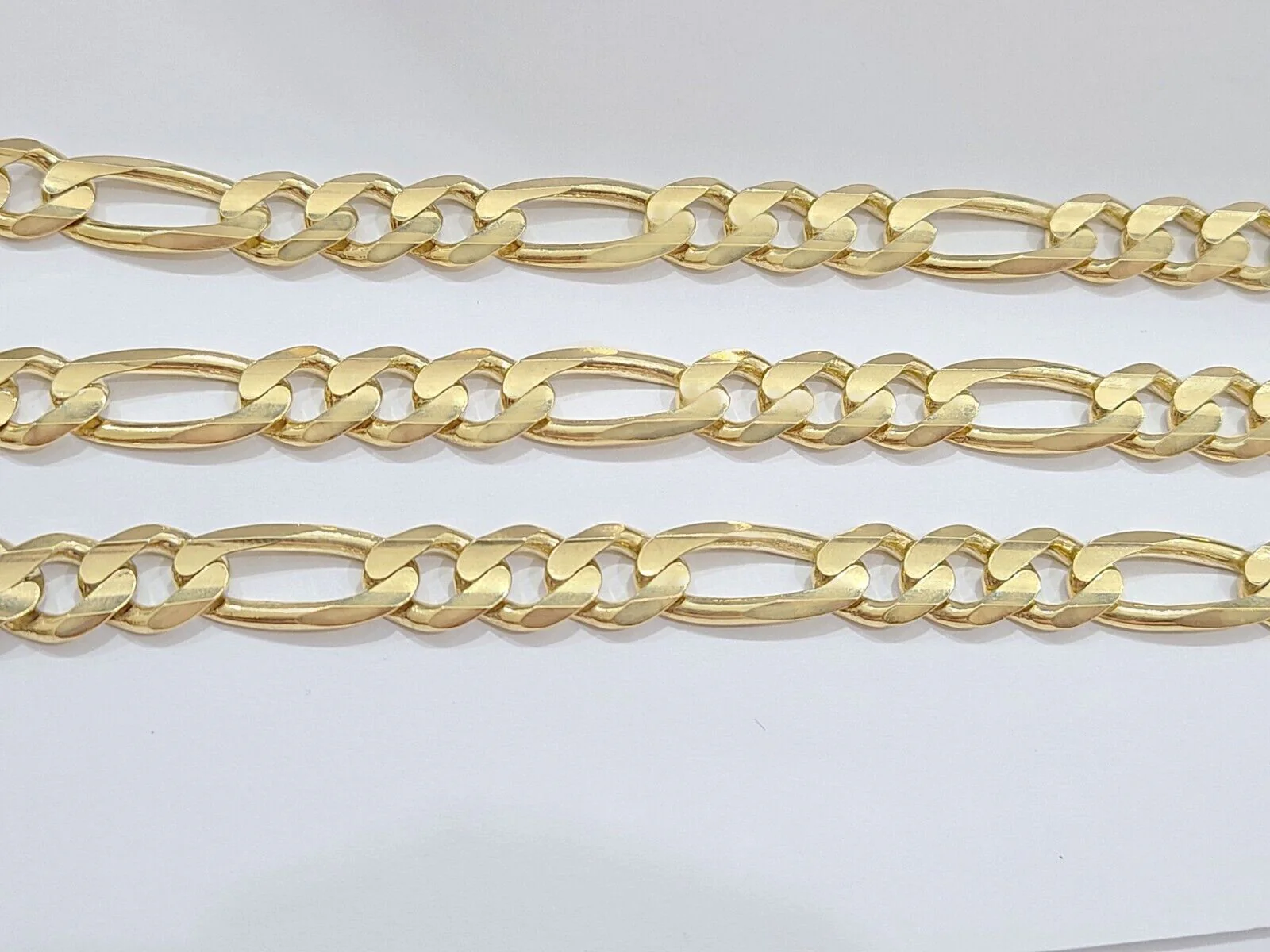 14k Solid Yellow Gold Figaro Chain 10mm 26'' inches Necklace Real 14kt - Image 7